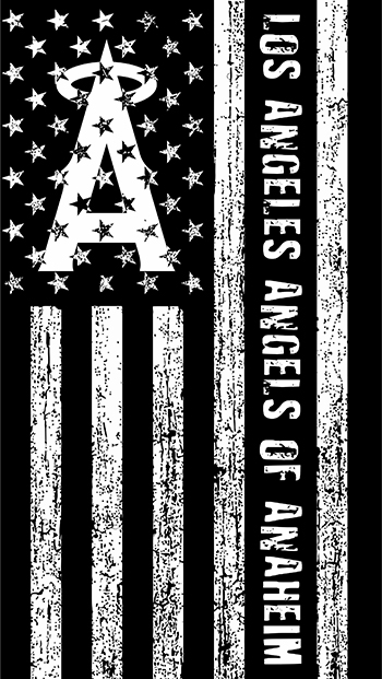 Los Angeles Angels of Anaheim Black And White American Flag logo iron on paper